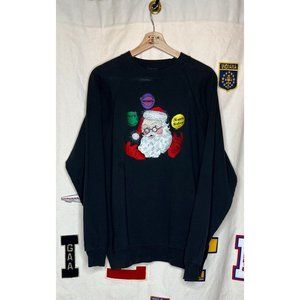 Vintage Harley Davidson Santa Claus Embroidered Crewneck: XL